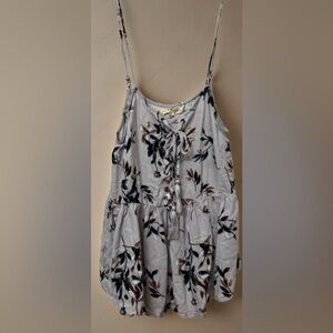 NWOT LA HEARTS-Tropical Tied Front Spaghetti Strap Elastic Waist Tank Top Sz SM